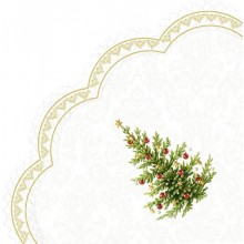 Салфетки 12бр Classic Christmas Tree златисти